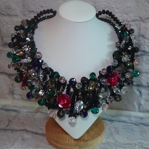 Vintage Aldo floral statement necklace - Picture 2 of 15